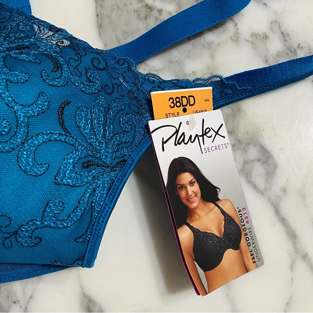 Playtex Teal Blue Lace Underwire‎ Women's Bra